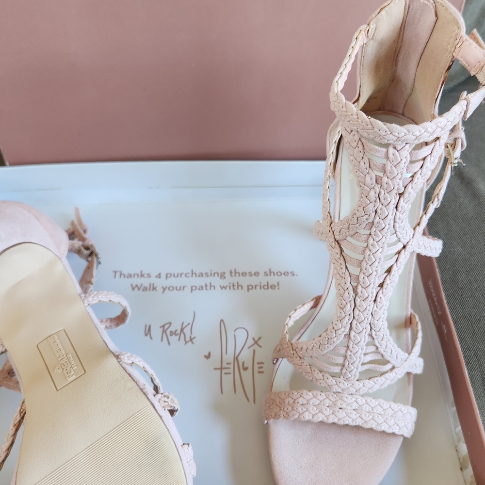 Fergalicious Blush Braided High Heel Sandals